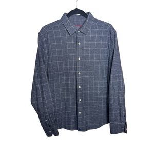 UnTUCKit Terrazas Plaid Flannel Windowpane‎ Long Sleeve Shirt Large Slim